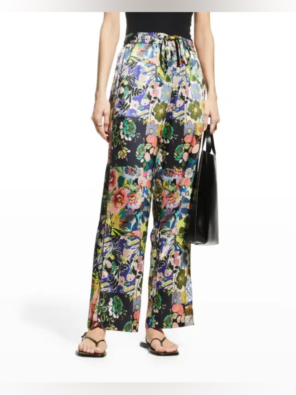 Johnny Was Chelsea Floral-Print  Drawstring Pant